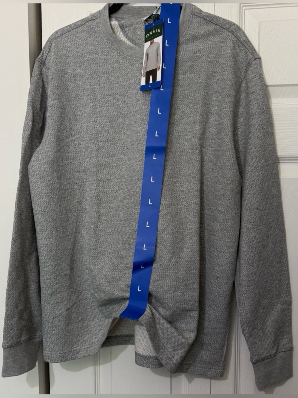 Orvis Long Sleeve Crew Shirt, Gray, Men’s Size Large